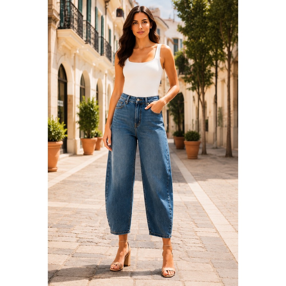 Jason Wu Jaime Barrel Ankle Jeans Super High Rise Relaxed  27‎ NEW